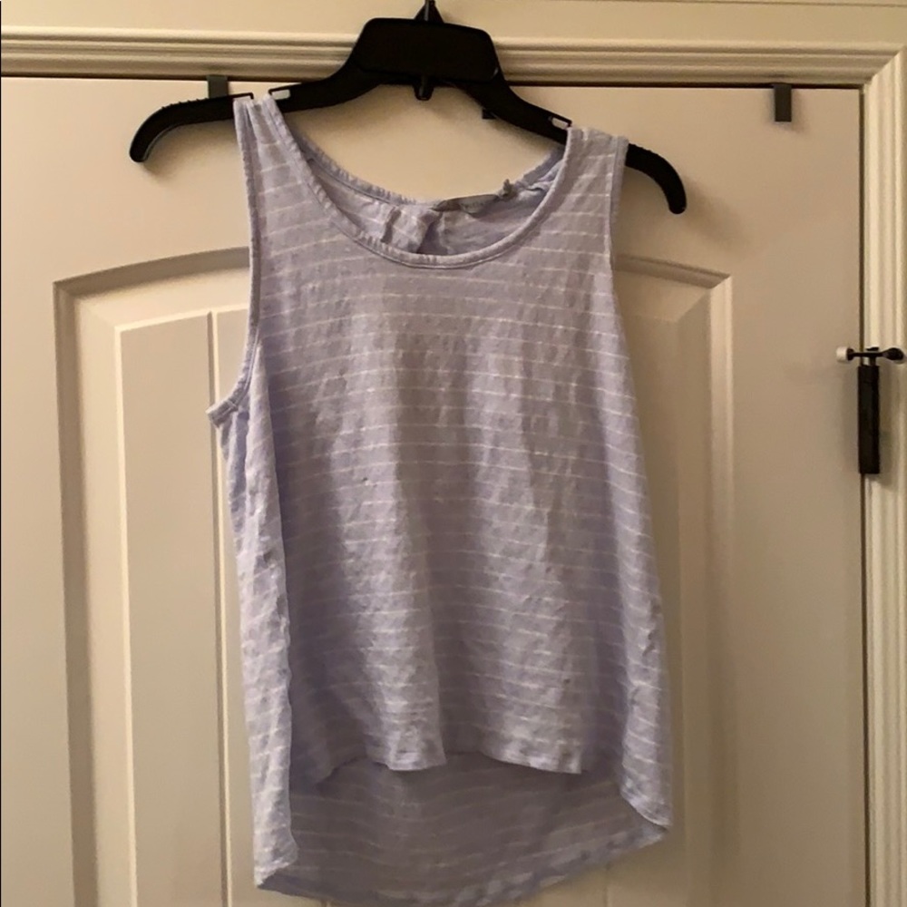 Great pale blue and white striped tank.